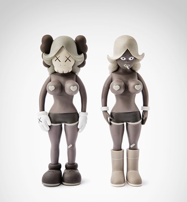 Lot 91 - Kaws (American 1974-) & Todd James (American b.1969) (Collaboration), 'The Twins (Grey)', 2006