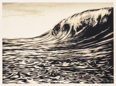 Lot 128 - Shepard Fairey (American 1970-), 'Dark Wave (Cream)', 2010
