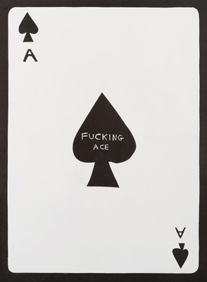 Lot 158 - David Shrigley (British 1968-), 'Fucking Ace (Linocut)', 2018