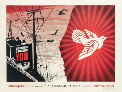 Lot 129 - Shepard Fairey (American 1970-), 'NINETEENEIGHTYFOURIA', 2007