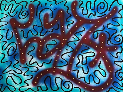 Lot 115 - LA2 (American 1967-), 'Ruby Tag With Gold Dots', 1996