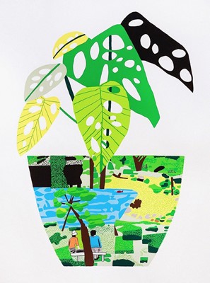 Lot 170 - Jonas Wood (American 1977-), 'Landscape Pot With Plant', 2017