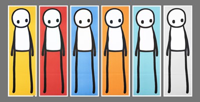 Lot 109 - Stik (British 1979-) ‘Standing Figure (Book) (Red, Blue, Yellow, Orange, Teal & Grey)’, 2015