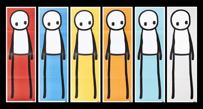 Lot 132 - Stik (British 1979-) ‘Standing Figure (Book) (Red, Blue, Yellow, Orange, Teal & Grey)’, 2015