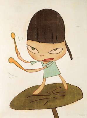 Lot 64 - Yoshitomo Nara (Japanese b.1959), 'Marching On A Butterbur Leaf', 2019