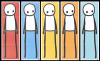 Lot 502 - Stik (British) ‘Standing Figure (Red, Blue, Yellow, Orange & Teal)’, 2015