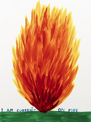 Lot 132 - David Shrigley (British 1968-), 'I Am Currently On Fire', 2018
