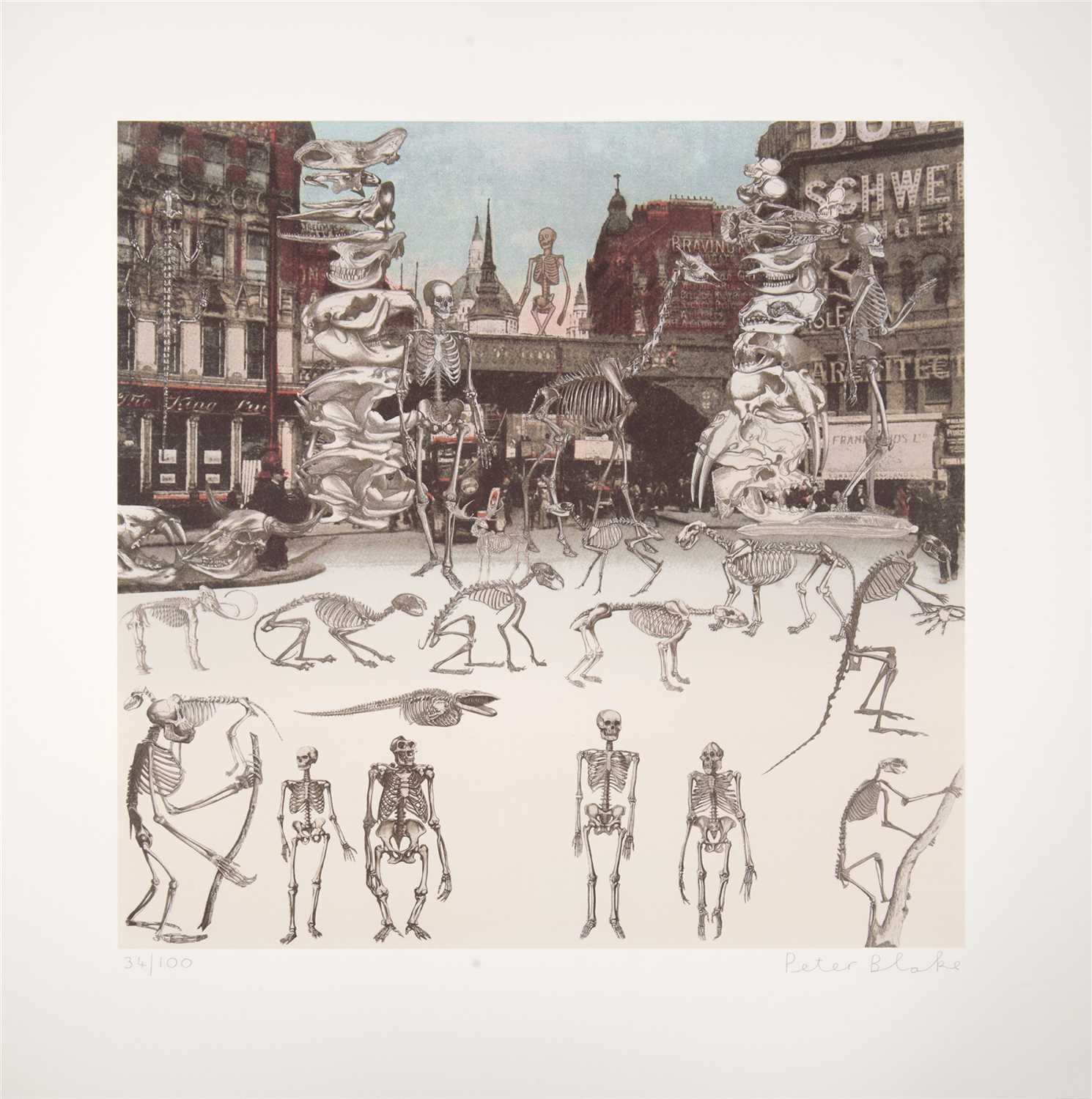 Lot 343 - Peter Blake (British b.1932), 'Ludgate Circus - Day Of The Skeletons', 2012