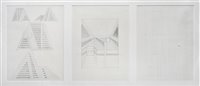 Lot 61 - Jackie Ferrara (American b.1929), 'Three-Part Study For Unexecuted A175', 1977