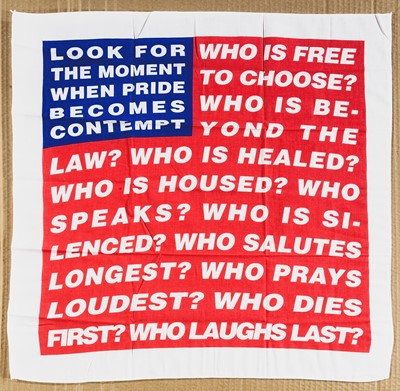 Lot 6 - Barbara Kruger (American 1945-), 'Untitled (Flag)', 2020