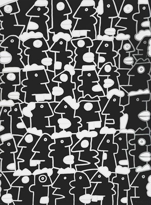 Lot 201 - Thierry Noir (French 1958-), 'Fast Form Manifest (Black)', 2016