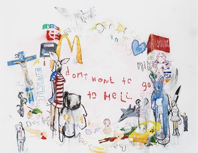 Lot 138 - Antony Micallef (British 1975-), 'Living In A Pink Plastic World'