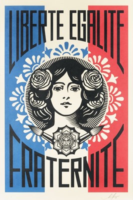 Lot 113 - Shepard Fairey (American 1970-), 'Liberte, Egalite, Fraternite', 2018