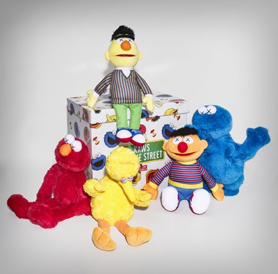 Lot 103 - Kaws (American 1974-), 'Uniqlo Sesame Street Plush Toy Set', 2018