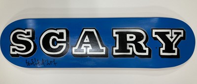 Lot 91 - Ben Eine (British 1970-), 'Scary (Skatedeck)(Blue)', 2017