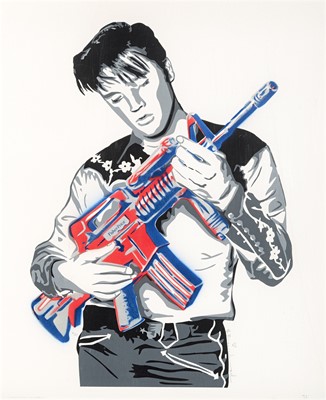 Lot 103 - Mr Brainwash (French 1966-), 'Don't Be Cruel (Red, White & Blue)', 2009
