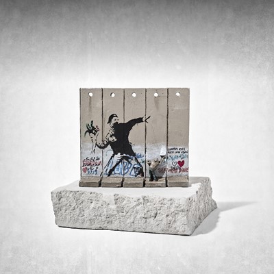 Lot 27 - Banksy (British 1974-), 'Walled Off Hotel - Five-Part Souvenir Wall Section (Flower Thrower)'