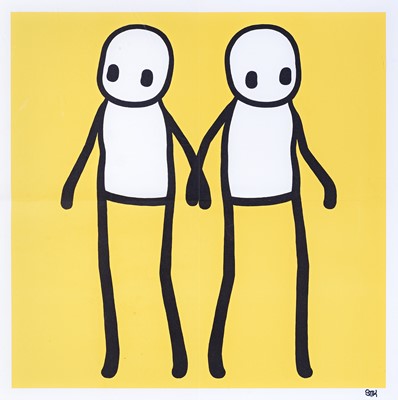 Lot 133 - Stik (British 1979-), 'Holding Hands (Yellow)', 2020