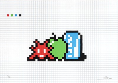 Lot 185 - Invader (French 1969-), 'Still Life With Pocari Can', 2014