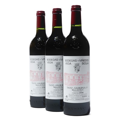 Lot 175 - 3 bottles 2006 Vega-Sicilia Valbuena