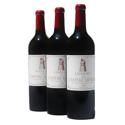 Lot 61 - 3 bottles 2005 Ch Latour