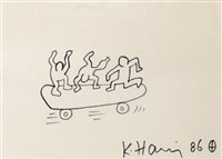 Lot 470 - Attributed to Keith Haring (American 1958-1990), untitled, 1986