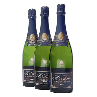 Lot 122 - 3 bottles 1999 Pol Roger Sir Winston Churchill