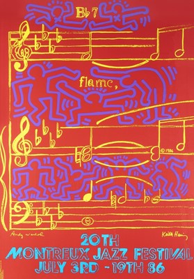 Lot 2 - Andy Warhol (American 1928-1987) & Keith Haring (American 1958-1990) (Collaboration), 'Montreux Jazz Festival', 1986