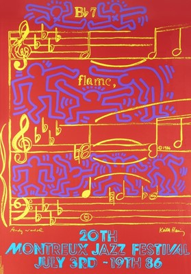 Lot 2 - Andy Warhol (American 1928-1987) & Keith Haring (American 1958-1990) (Collaboration), 'Montreux Jazz Festival', 1986