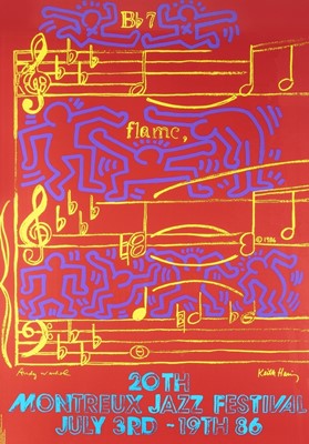 Lot 7 - Andy Warhol (American 1928-1987) & Keith Haring (American 1958-1990) (Collaboration), 'Montreux Jazz Festival', 1986