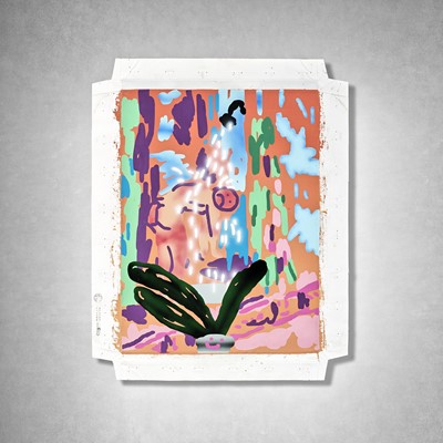 Lot 113 - Philip Gerald (British 1992-), 'Bootleg Hockney Meme (I Do Some Of My Best Crying In The Shower)', 2018