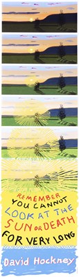 Lot 48 - David Hockney (British 1937-), 'Remember That You Cannot Look At The Sun Or Death For Very Long', 2021