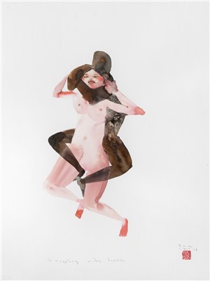 Lot 389 - David Choe (American b.1976), 'Grappling With Death', 2008