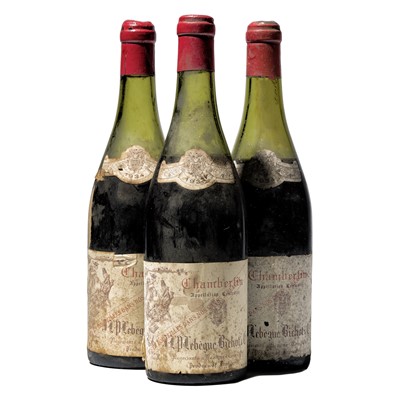 Lot 76 - 3 bottles 1934 Chambertin Lebegue-Bichot