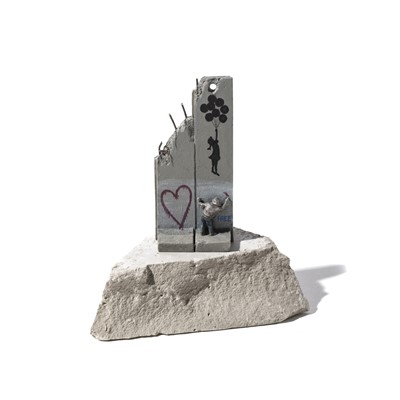 Lot 78 - Banksy (British 1974 -), 'Walled Off Hotel - Two-Part Souvenir Wall Section (Girl With Balloons)'