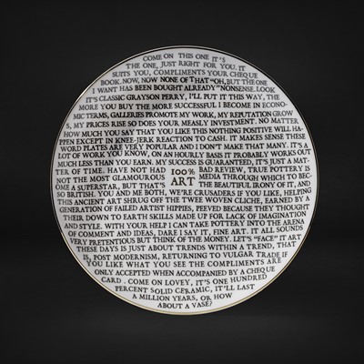 Lot 33 - Grayson Perry (British 1960-), '100% Art Plate', 2020