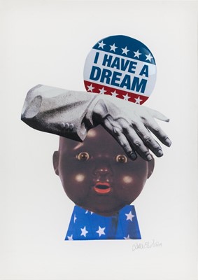 Lot 30 - Deborah Roberts (American 1962-), 'One History Two Versions (Bullet Points)' 2019