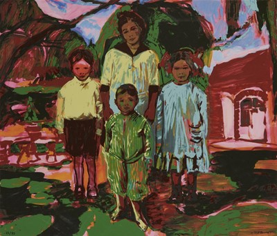 Lot 9 - Claire Tabouret (French 1981-), 'The Siblings', 2020