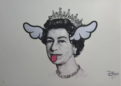Lot 196 - D*Face (British 1978-), 'Dog Save The Queen (Silver Wings)', 2004