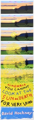 Lot 21 - David Hockney (British 1937-), 'Remember That You Cannot Look At The Sun Or Death For Very Long', 2021