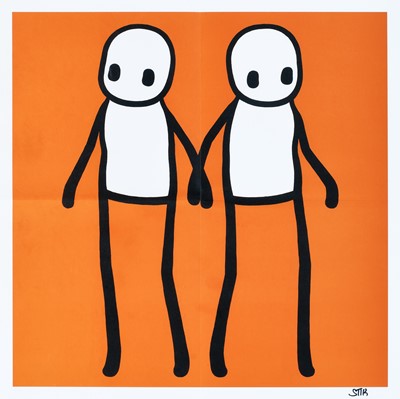 Lot 139 - Stik (British 1979-), 'Holding Hands (Orange)', 2020