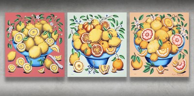 Lot 253 - Pedro Pedro (American 1986-), 'Bowls With Citrus, Flowers & Sliced Tomatoes', 2021