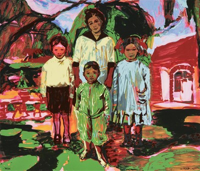Lot 153 - Claire Tabouret (French 1981-), 'The Siblings', 2020
